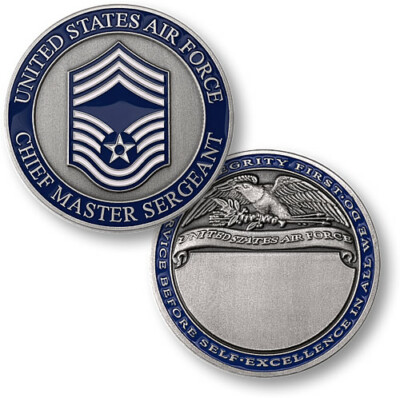 Chief Master Sergeant Challenge Coin with FREE ENGRAVING!