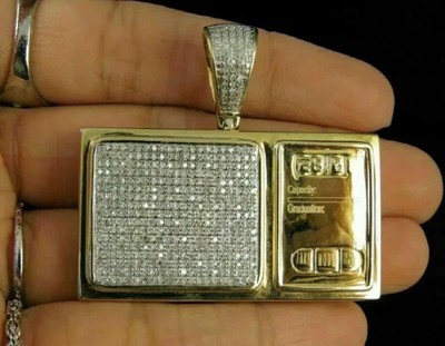 1.75Ct Round Cut Simulated Diamond  Pendant in 14K Yellow Gold Plated