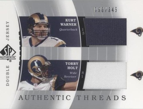 2003 SP Authentic Kurt Warner Torry Holt #DJC-KW/TH