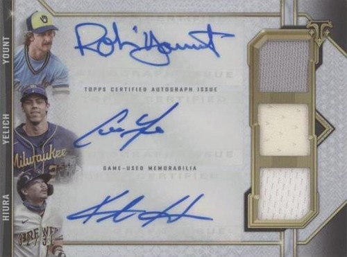 2021 Topps Triple Threads - Christian Yelich Keston Hiura Robin Yount #ARC-YYH