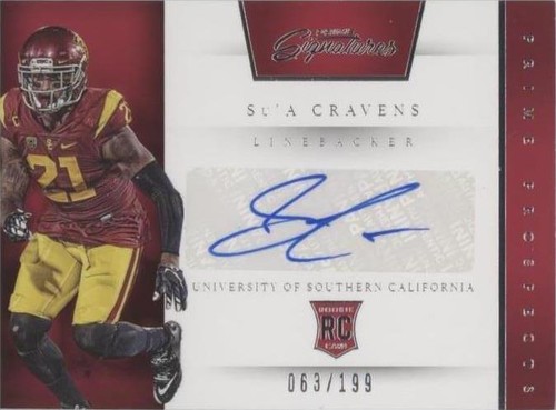 2016 Panini Prime Signatures Su'a Cravens #220