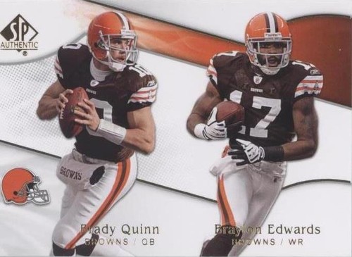 2009 SP Authentic Brady Quinn Braylon Edwards #156