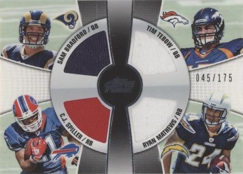 2010 Topps Prime C.J. Spiller Ryan Mathews Sam Bradford #4QR-BSTM