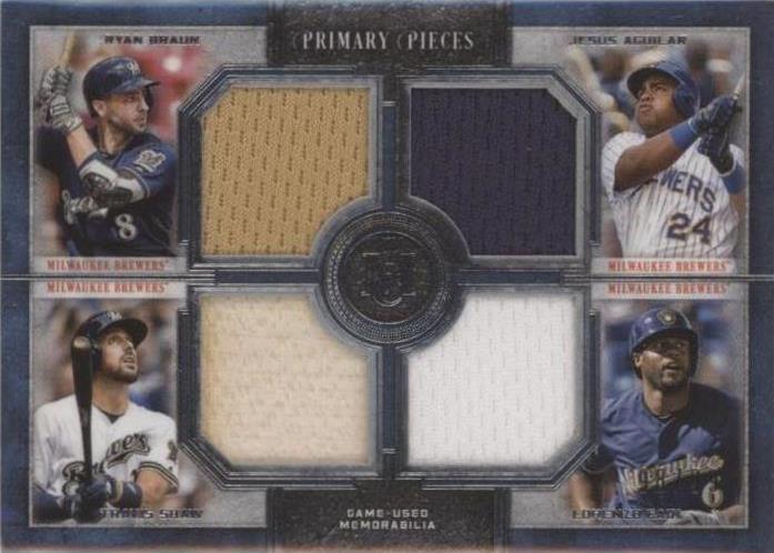 2019 Topps Museum Collection - Jesus Aguilar Lorenzo Cain Ryan Braun #FPR-RASC