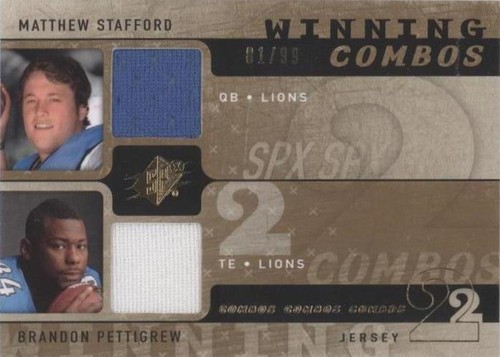2009 SPx Mark Sanchez Matthew Stafford #W2-SS