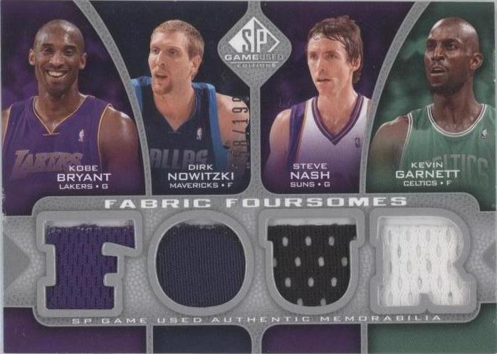 2009-10 SP Game Used - Kobe Bryant/Dirk Nowitzki/Kevin Garnett/Steve Nash #F4-BNGN