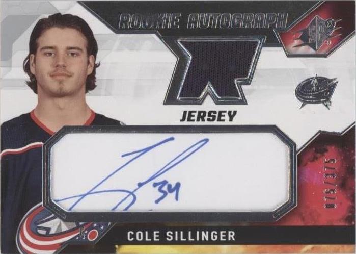 2021-22 SPx - Rookie Auto Jersey #CS Cole Sillinger /375 (AU, MEM, RC)
