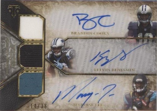 2014 Topps Triple Threads Brandin Cooks Kelvin Benjamin Marqise Lee #TTART-21