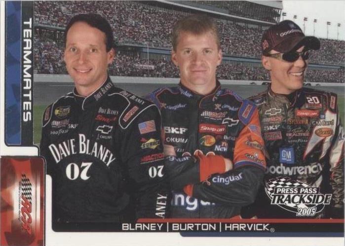 2005 Press Pass Trackside - Dave Blaney Jeff Burton Kevin Harvick #72