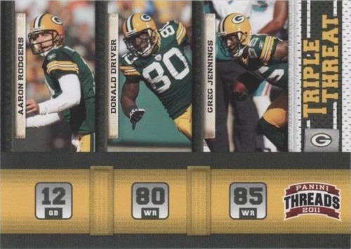 2011 Panini Threads Aaron Rodgers Donald Driver Greg Jennings #7