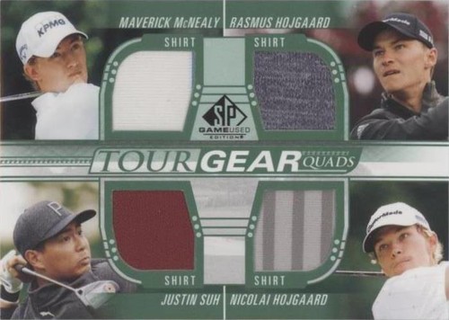 2021 SP Game Used - Justin Suh Maverick McNealy Nicolai Hojgaard #TG4-MHSH