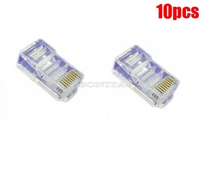10Pcs End Plug Lan Connector RJ45 CAT5 CAT5E 8P8C Modular Network Cable New I ph