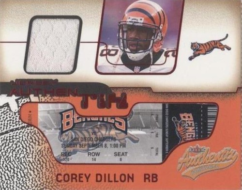 2002 Fleer Authentix Corey Dillon #JA-CD