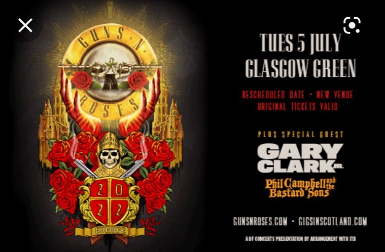 Guns N' Roses - Gold Circle Tickets x2 - Glasgow Green - 5th July 2022 | in  Elgin, Moray | Gumtree