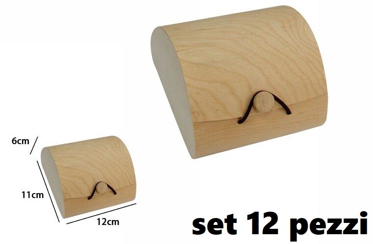 Set 12 Scatole Box Astuccio In Legno Decoupage Portagioie Cofanetto 53486a dfh