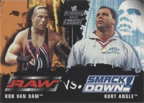 2002 Fleer WWE RAW vs SmackDown! - Kurt Angle Rob Van Dam #76