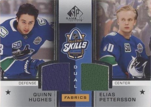 2020-21 Upper Deck SP Game Used - Elias Pettersson Quinn Hughes #ASD-PH