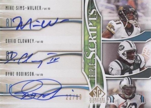 2009 SP Signature Edition David Clowney Mike Sims-Walker Ryne Robinson #TR-CWR
