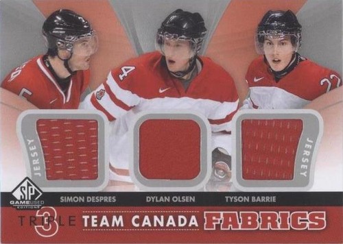 2012-13 SP Game Used Edition - Dylan Olsen Simon Despres Tyson Barrie #TC-33