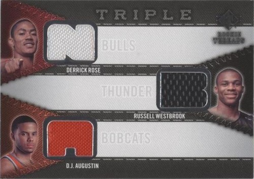 2008-09 SP Rookie Threads - Derrick Rose/Russell Westbrook/D.J. Augustin #RTT-ARW