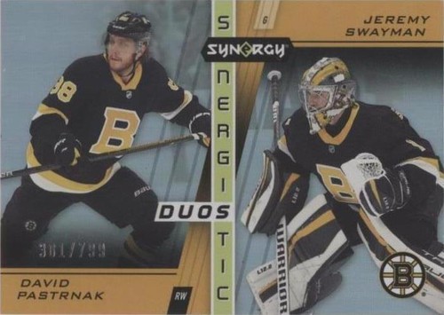 2021-22 Upper Deck Synergy - David Pastrnak Jeremy Swayman #SD-14