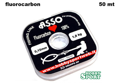 FILO FLUOROCARBON ASSO DI CUORI DIAMETRO 0,15 MM BONBINA 50 MT PER TERMINALI