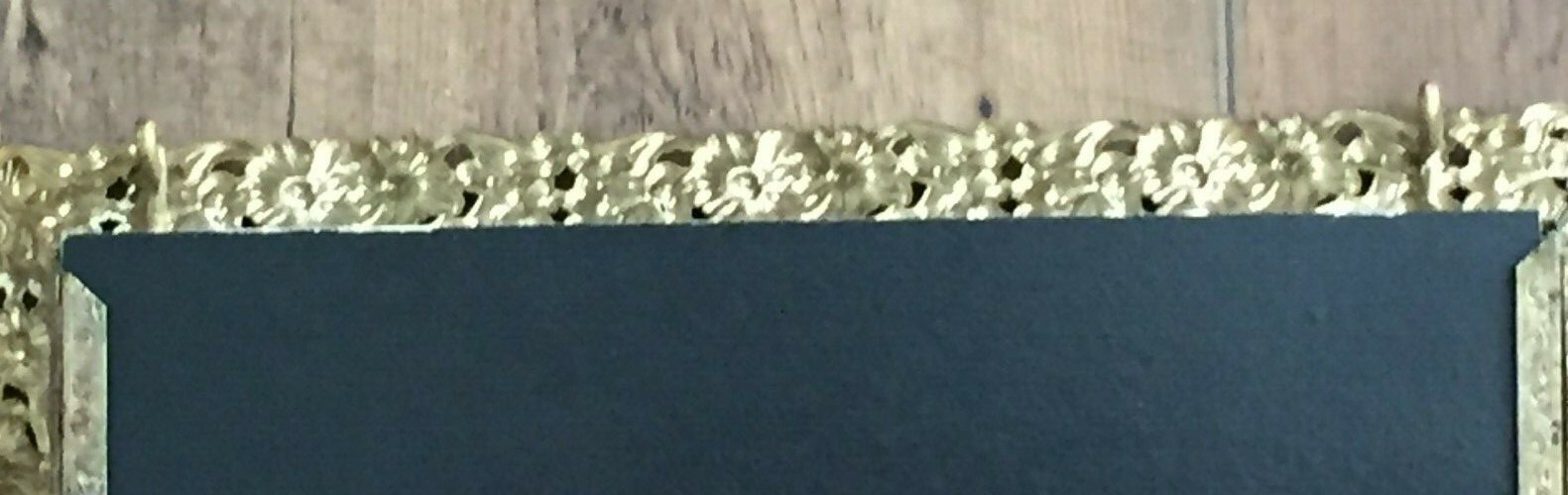 Vintage Antique White Painted Brass Filigree Photo/Picture Frame