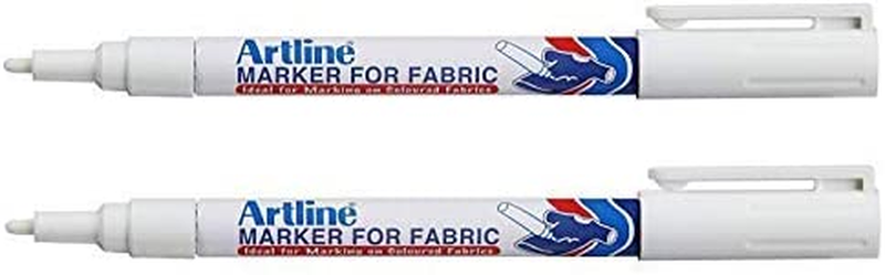 2 Pack White Permanent Fabric Markers Pen for Clothing