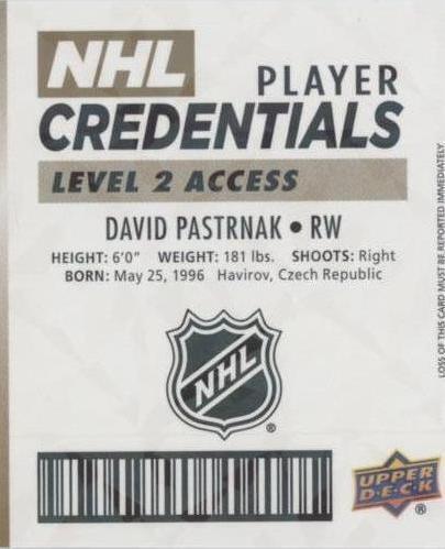 2017-18 Upper Deck MVP - David Pastrnak #NHL-DP