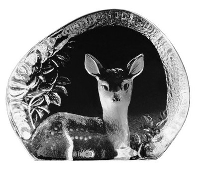 Fawn Hand-Etched - Swedish Crystal Sculpture By Mats Jonasson (18447-071)