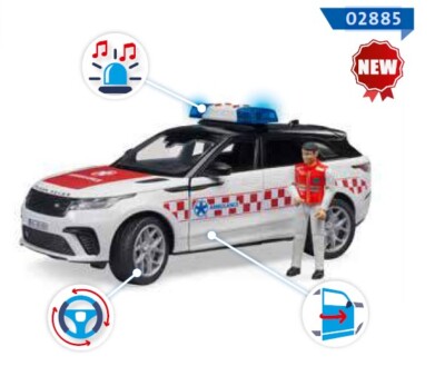BRUDER - Voiture d'urgence avec chauffeur   RANGE ROVER velar - 1/16 - BRU2885