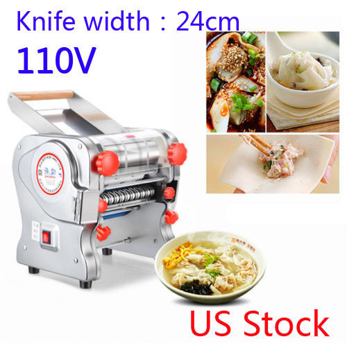 US 110V Electric Pasta Press Maker Noodle Machine Dumpling Skin Home Commercial