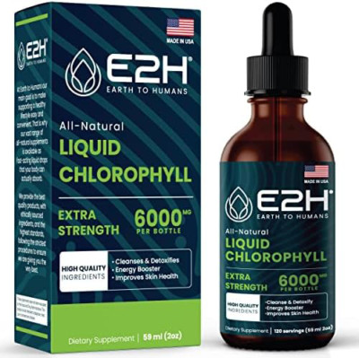 E2H Chlorophyll Liquid Drops - All-Natural Flavored Energy Booster, Immune Syste