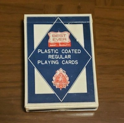 VINTAGE BEST EVER PLASTIC COATED REGULAR PLAYING CARDS SEALED DECK
