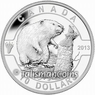 2013 BEAVER O Canada Series $10 Pure Silver Matte Proof in FULL OGP Box + CoA