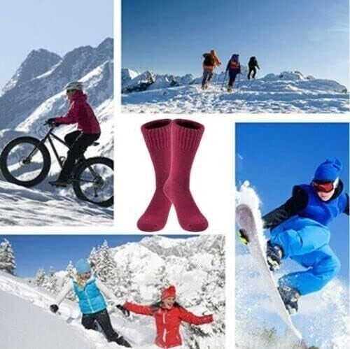 6 Pairs Men's Winter Merino Lambs Wool Heavy Duty Thermal Boots Socks Size 10-13