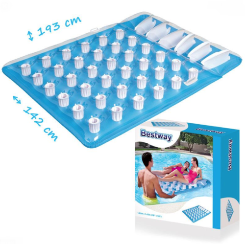 Materassino Gonfiabile Matrimoniale Da Mare Spiaggia Piscina Bestway 193X142cm