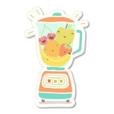 Blender Happy Fruits Smoothie Cute Vinyl Sticker - SELECT SIZE