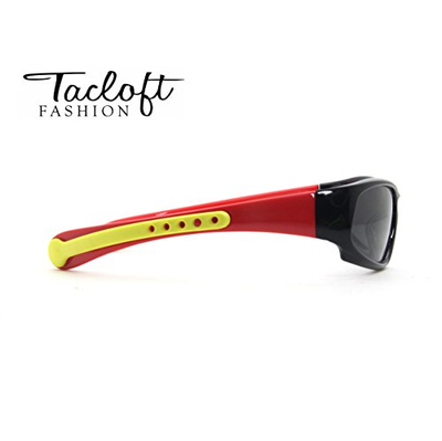 Tacloft Children Sunglasses 51mm Polarized Rubber Wayfarer Sunglasses for Kids