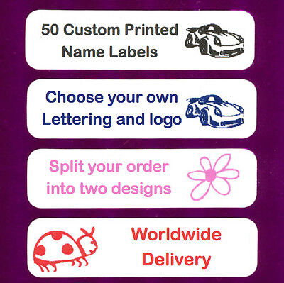 50 Iron On School Name Labels Name Tags Garment Labels
