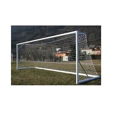 (04) COPPIA PORTE CALCIO A 7 MT 6X2 IN ALLUMINIO TRASP. MM120X100 SENZA RETI