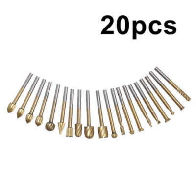 20X- Tungsten Carbide Rotary Burr Set Grinder Bit 1/8" Shank Dremel Rotary Tool