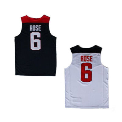 2014 D. Rose Basketball Jerseys USA Derrick White Red Custom Names S-6XL
