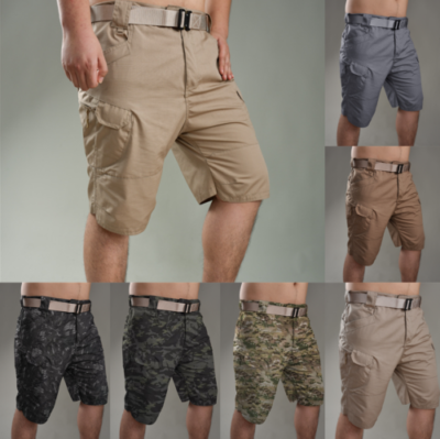 Mens Tactical Shorts Waterproof Cargo Shorts Multi Pockets Hiking