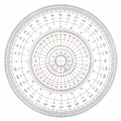 Uchida Full Circle Protractor 12cm 1-822-0000 NEW from Japan