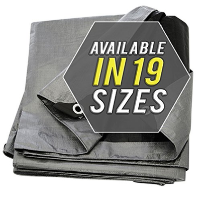 Tarp Cover 12X16 Silver/Black 2-Pack Extremely Heavy Duty 20 Mil Thick Material,