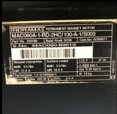 NEW REXROTH INDRAMAT MAC090A-1-RD-2HC/130-A-1/S003