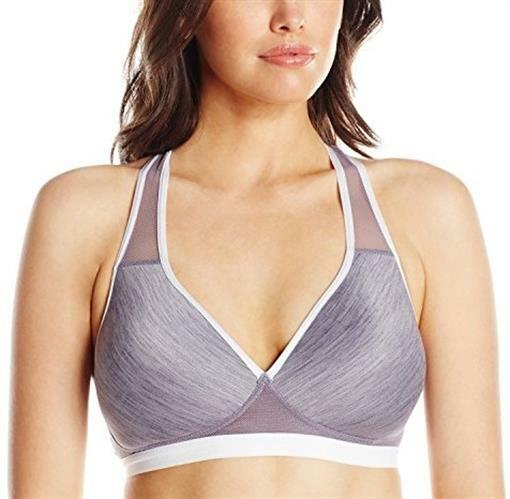 Wacoal Womens Gray Soft Cup Medium Support Racerback Yoga Sport Bra Size 36B