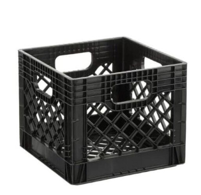 Heavy-Duty Plastic Milk Crate Storage Basket Container In/Outdoor Organizer 16QT