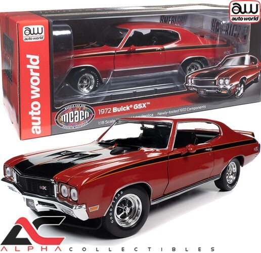 AUTOWORLD AMM1301 1:18 1972 BUICK GSX (MCACN) FIRE RED | eBay